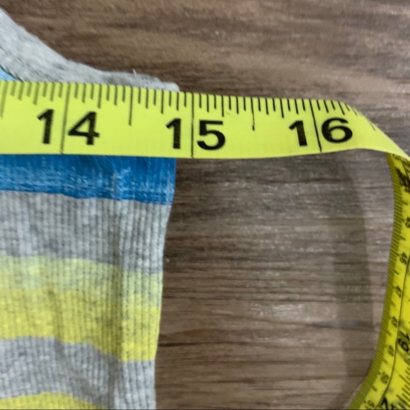 SO Ribbed Racerback Gray, Yellow, And Blue Tank Top Size XL - Picture 7 of 8